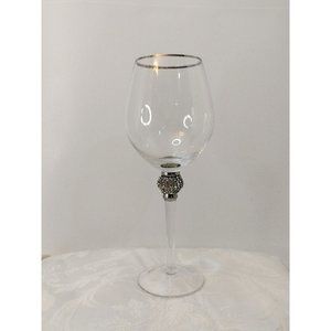 christian siriano Rhinestone Platinum Wine Glass 10" One PC.